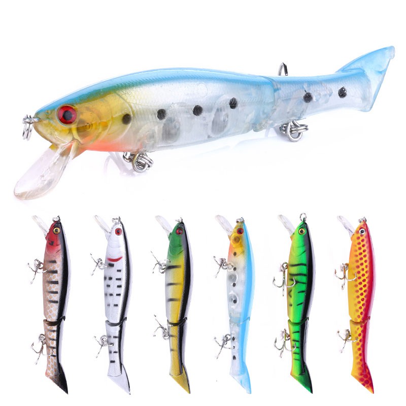 HENGJIA 1pc 12cm/13.5g Umpan Jointed Minnow Pancing Swimbait Crankbat Ikan Fishing Lure Memancing