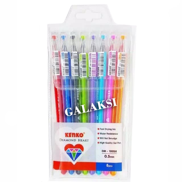 

GELPEN SET 8 WARNA DIAMOND HEART KENKO DM-100S