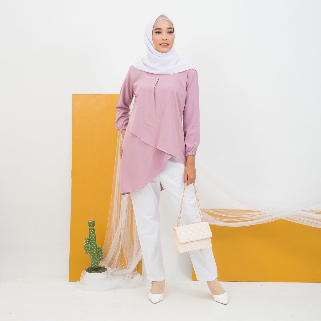 Tunik Sifana - Atasan Tunik Wanita Muslim Raline Mode Polos Lady Premium
