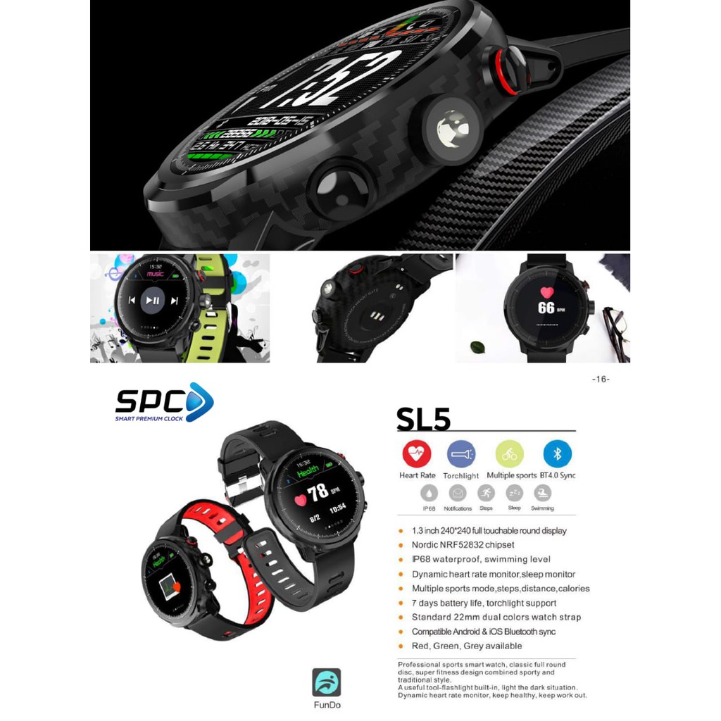 SPC SmartWatch SL5 Waterproof - Jam Tangan Cerdas Garansi Resmi SPC