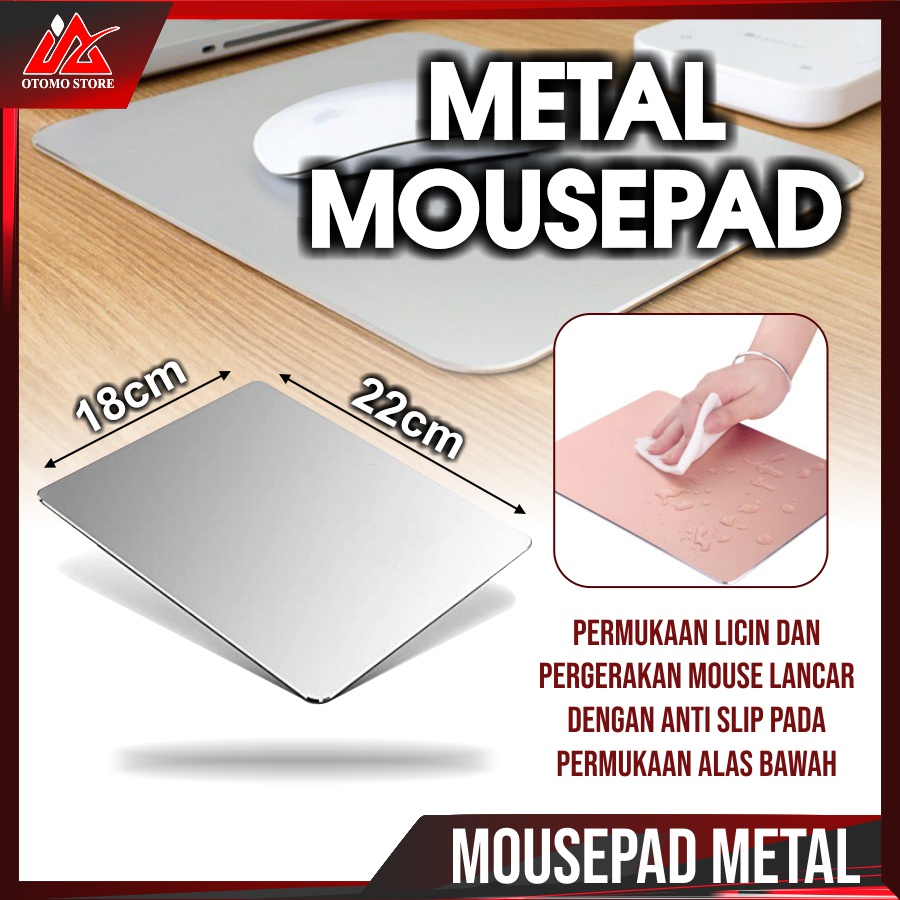 METAL MOUSEPAD Komputer dan Laptop Mewah Bahan Aluminium Luxury Metal Mouse Pad
