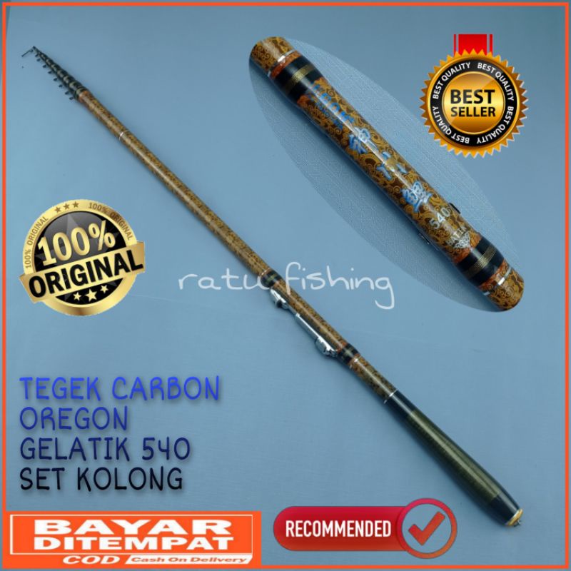 joran pancing tegek karbon oregon batik 360 450 540 630 cm kolong non kolong set kolongcarbon