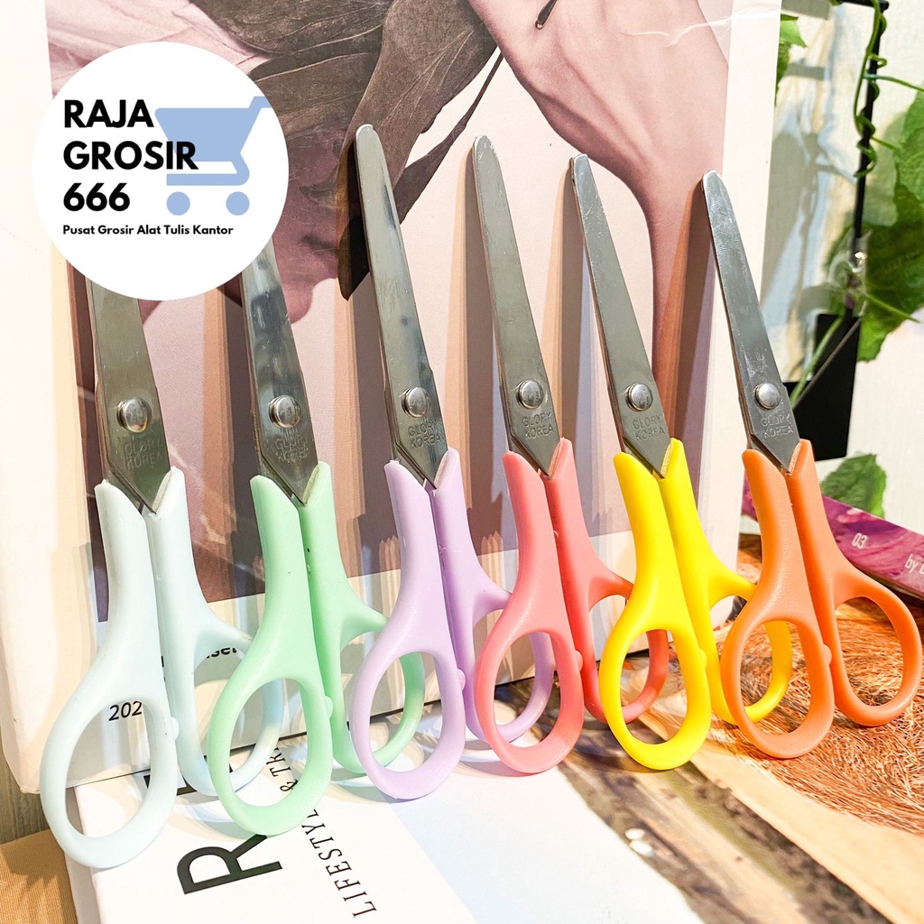 

GUNTING GLORY KOREA SOFT COLOR WARNA LUCU IMUT PEMOTONG KERTAS KADO UNIK WARNA WARNI FULLCOLOR