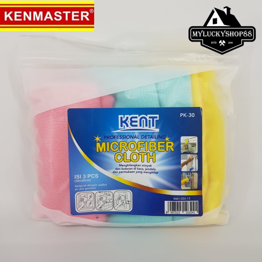 Kenmaster Kent Microfiber Cloth PK-30 3 Pcs Kain Lap Serbaguna