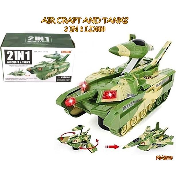 MAI305 MAINAN MOBIL TANK AIR CRAFT AND TANKS 2 IN 1 LD668