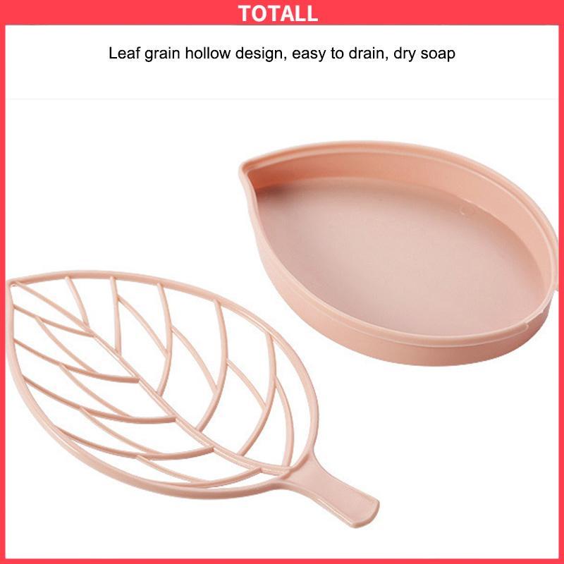 COD Kotak Sabun Daun Kreatif Kamar Mandi Gratis Punch Suction Cup Toilet Drain Soap Rack-Totall