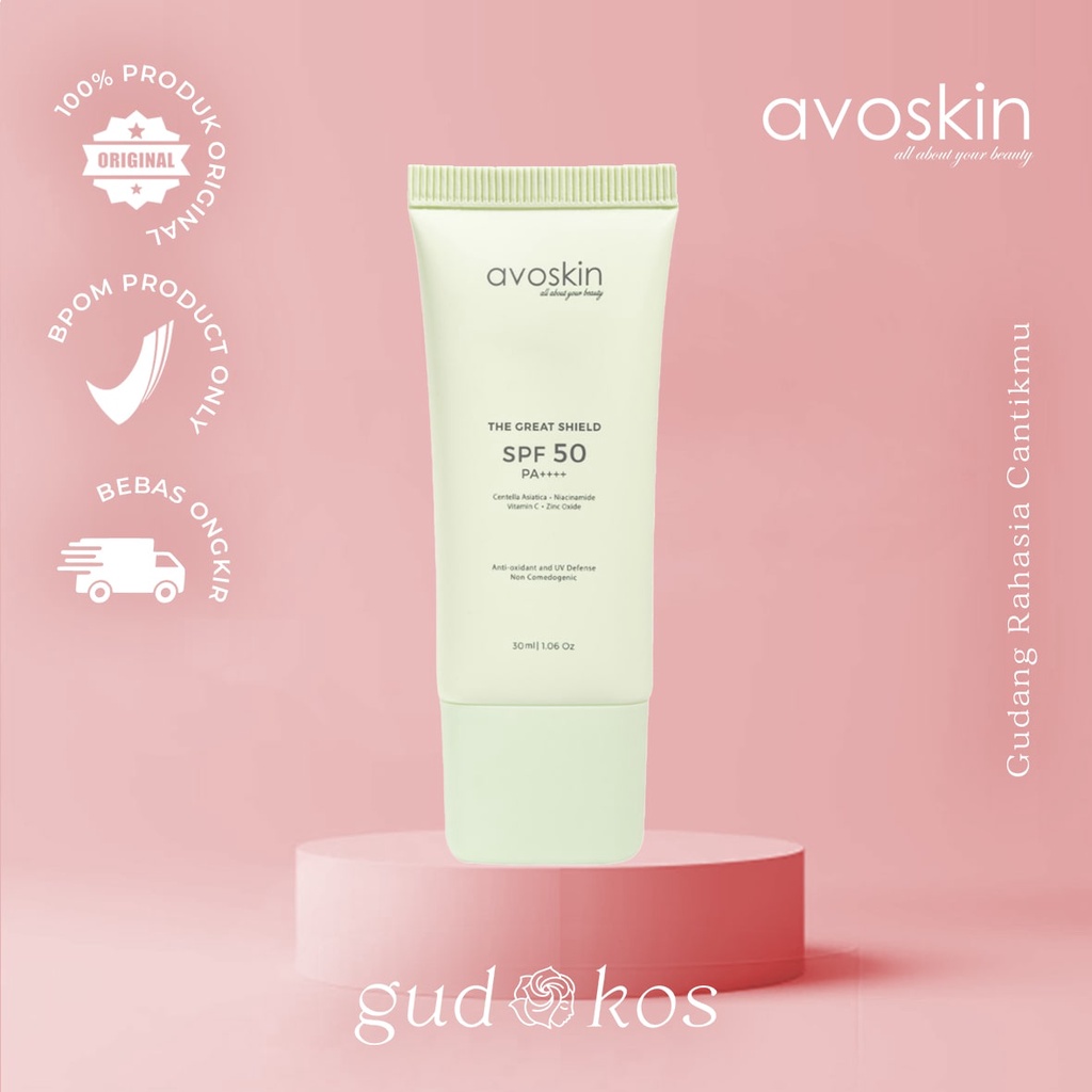 AVOSKIN Sunscreen The Great Shield SPF 50 PA+++ Sunblock Sinar UVA &amp; UVB