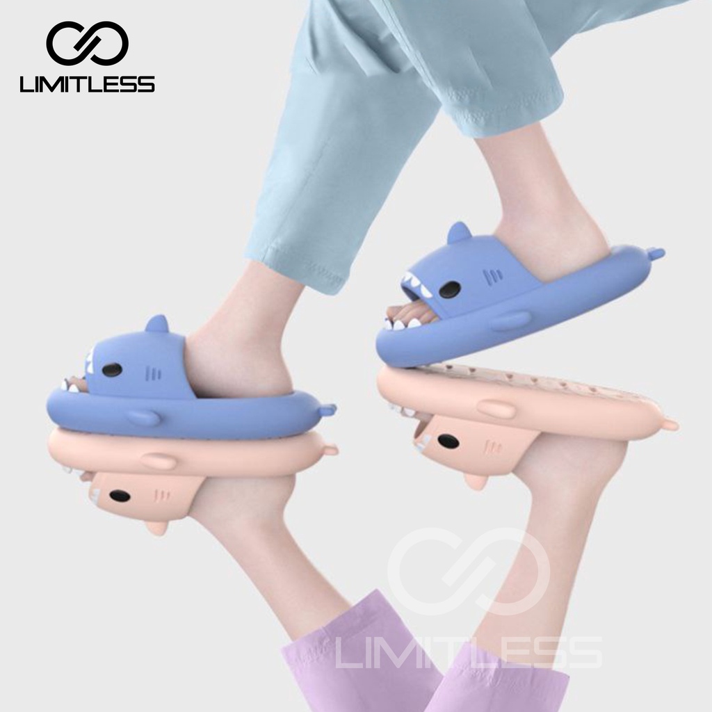 [ Gratis Ongkir ] Sandal Hiu Wanita Dewasa Karakter Sendal Anak Anak Baby Shark Lucu Empuk Limitless Sandal Selop Rumah Couple Viral