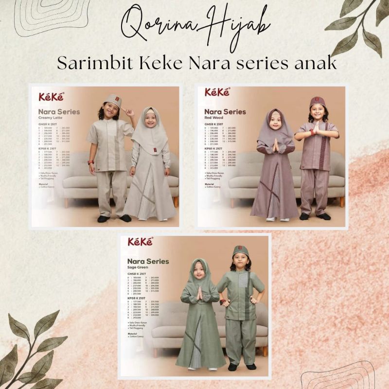 Sarimbit Keke terbaru / sarimbit Keke Nara series / sarimbit keluarga / gamis anak / Koko anak
