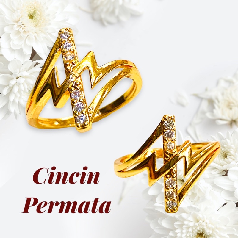 [tiara]cincin wanita /cincin love bulat/ cincin lapis emas /perhiasan replika emas / cincin permata