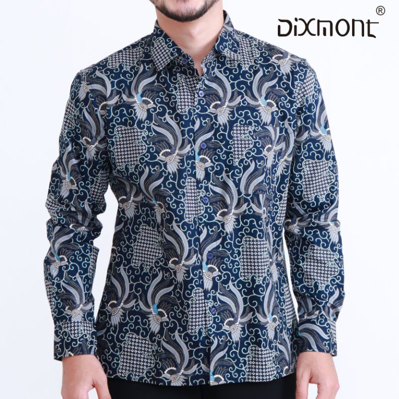 Dixmont Kemeja Pria Batik Panjang Hem BL03721