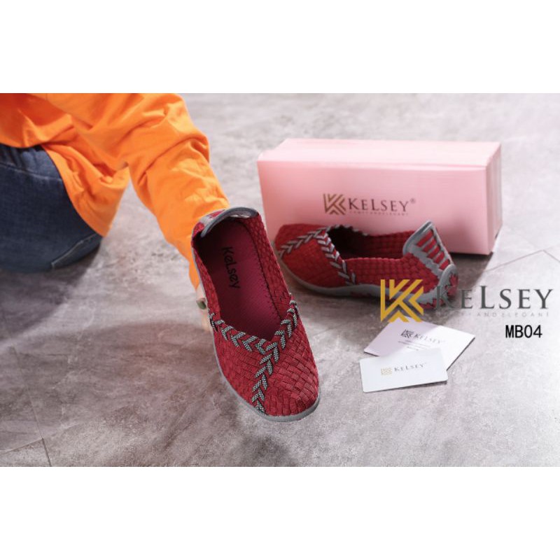 Kelsey Sepatu Rajut Wanita MB04 Sepatu Rajut Flat Wanita Flats Shoes Rajut anyaman