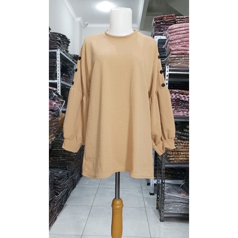 Sopa Top - Blouse Atasan Tangan Balon LD110+ Jumbo / R.5 - 322-6532-Mocca