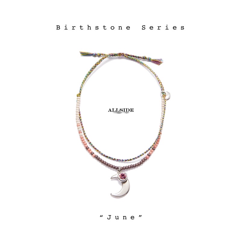 Gelang Tali Gypsy Boho Birthstone June Allside