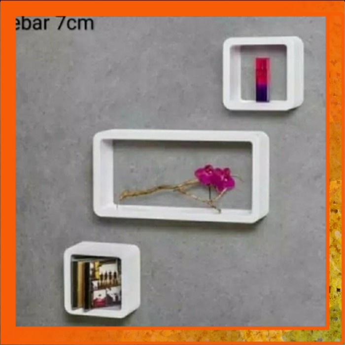 NF Rak Dinding Minimalis 3 Pcs Kotak