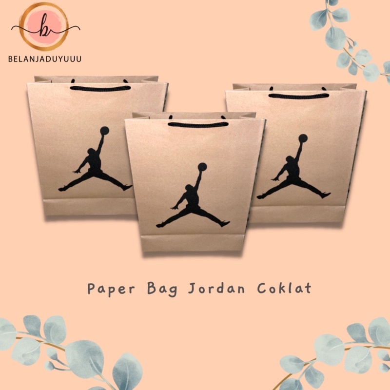 Paper Bag Jordan Coklat Ukuran Medium Pembungkus Kado