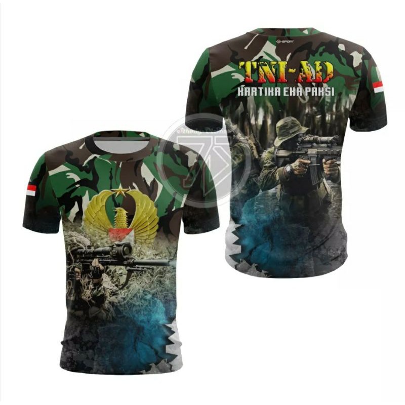 BAJU JERSEY TNI AD DALEMAN DINAS FULL PRINTING