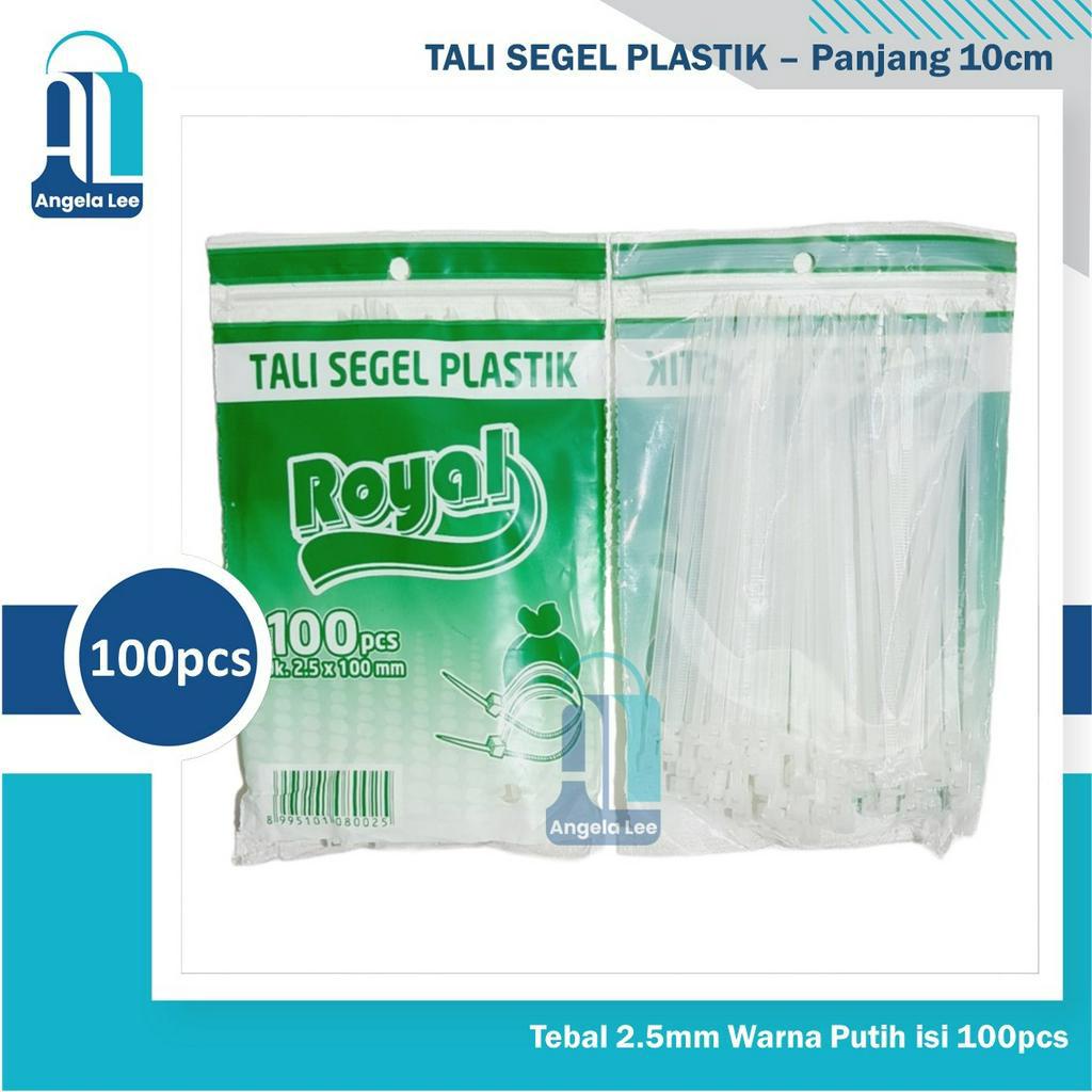 100pcs Tali Segel Plastik Kabel Ties Pengikat Plastik 1x pakai Royal uk.10/15cm