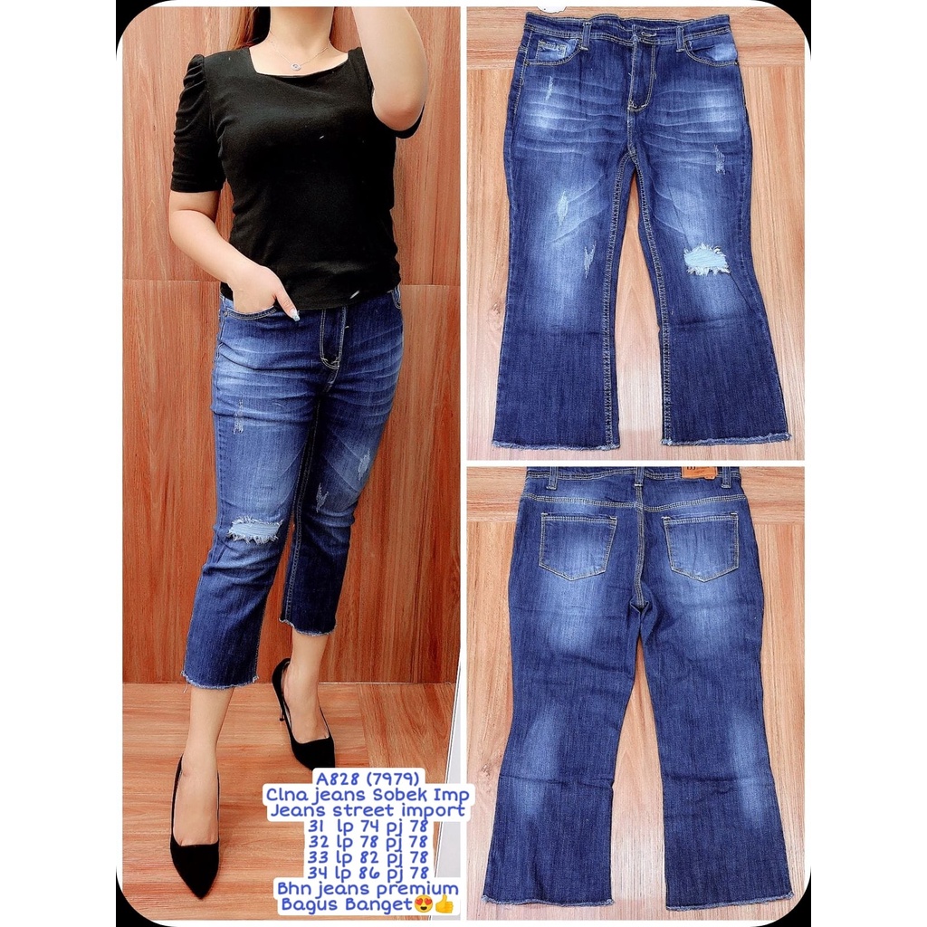 Yoira-TanahAbang 070622 - fs A828 (7979) clna jeans sobek Jeans imp 500g