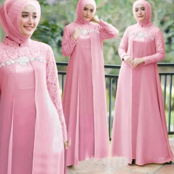 LANGSUNG KIRIM.. Gamis Terbaru (Ukuran M~L~XL ) Gamis Barukat Kondangan / Long Dress / Gamis Pesta /