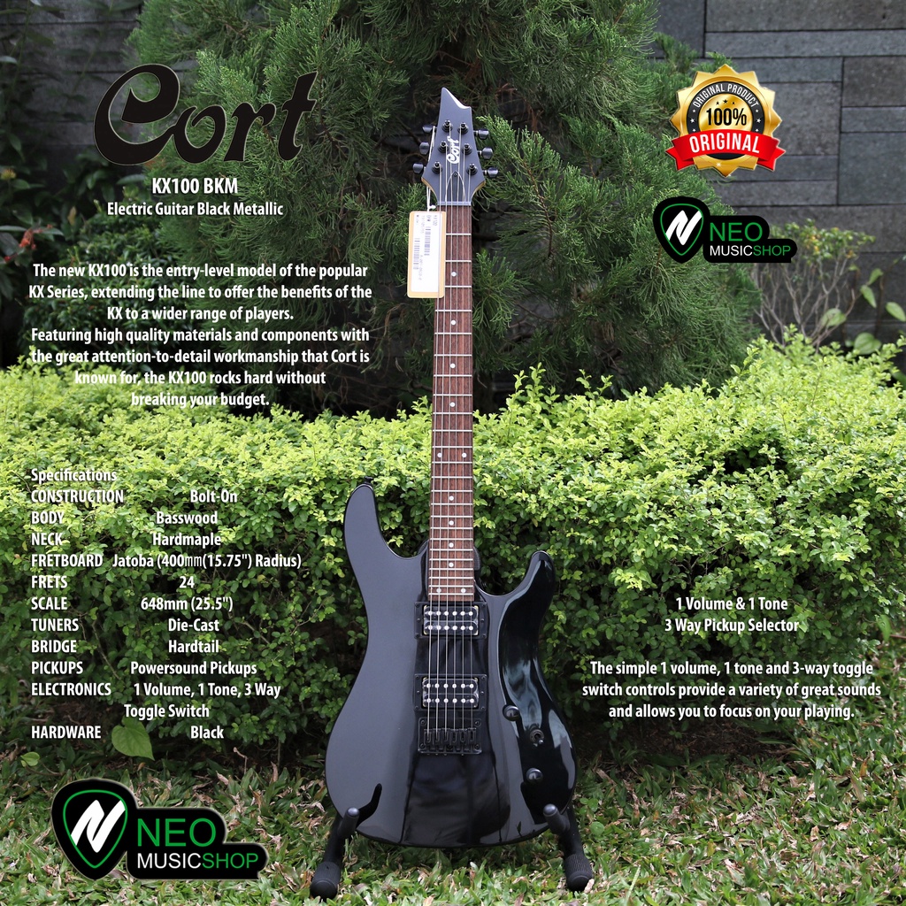 Cort KX100 BKM Black Metallic Electric Guitar