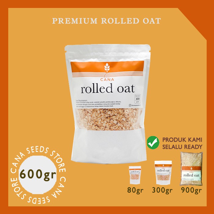 

Rolled Oats Giling 600 gram Oatmeal Oat Biji Gandum Diet Canaseeds Overnight Oat