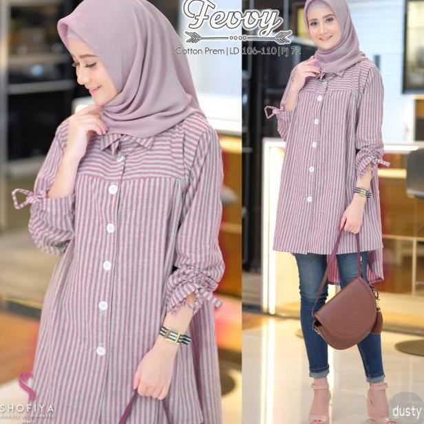 Atasan Wanita Cantik Fevvy Tunik Katun Premium Original Shofiya (KODE 3088)