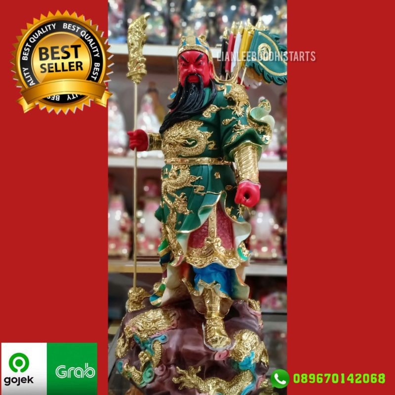patung dewa rupang kwankong guan yu guan gong kwan tek kong kwan ti uk 24 inch 60 cm