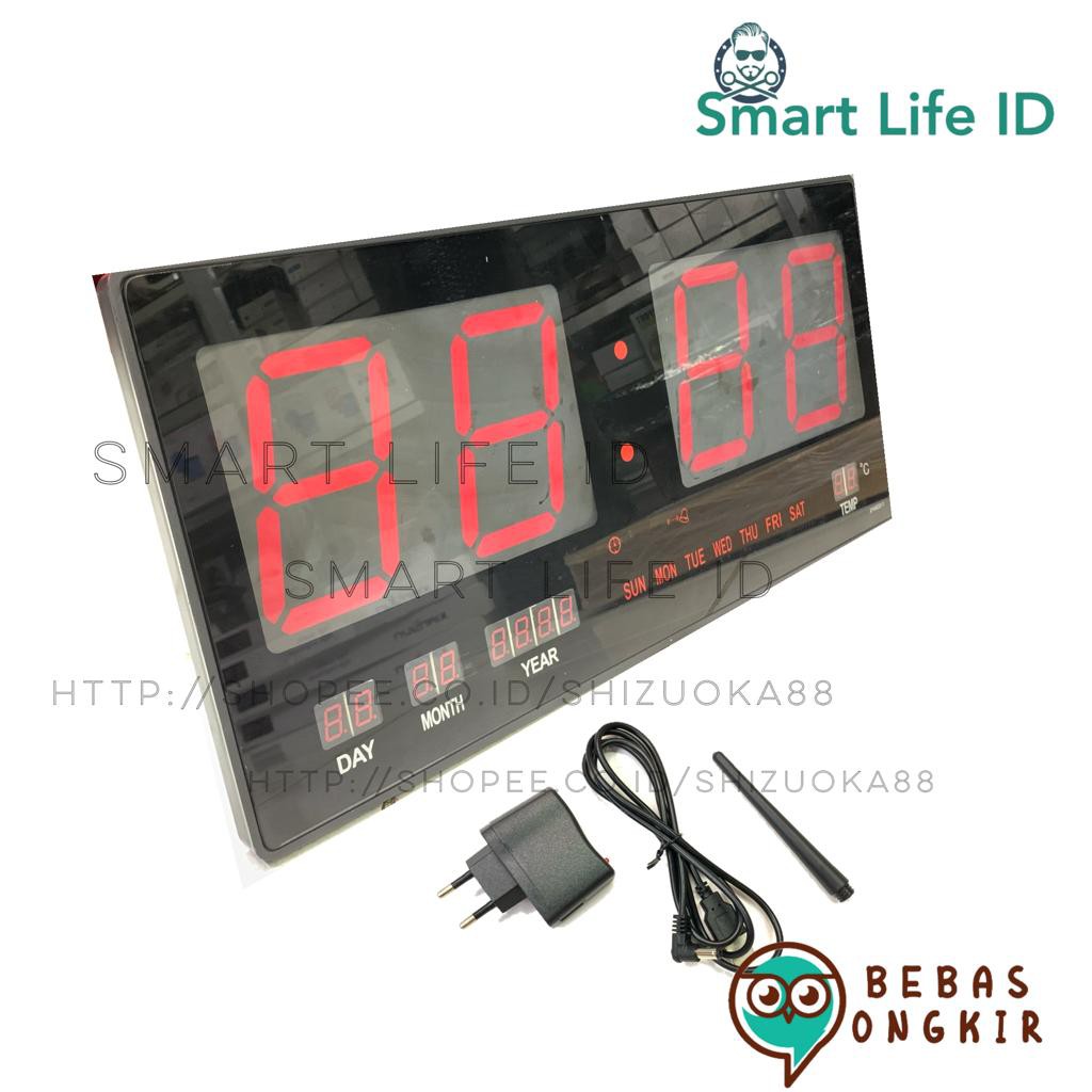 Jam Dinding LED Digital Alarm Clock Jam Meja Dekorasi Hiasan Dinding Rumah XY 4622 1 / 4622-1 Merah