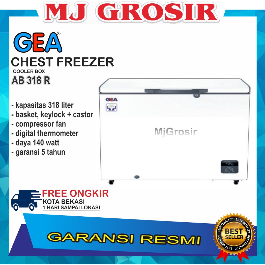 GEA AB 318 R CHEST FREEZER BOX 330 L LEMARI PEMBEKU 330 LITER BY GEA