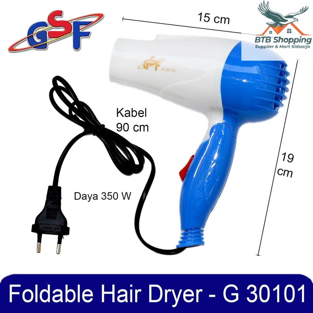 Hair Dryer Mini Foldable - Alat Pengering Rambut Lipat 350 Watt GSF G 30101 _BTB Shooping Sidoarjo