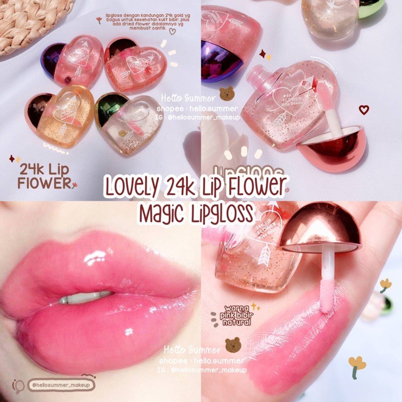 [ORI THAILAND] Kiss Beauty LOVELY 24k Lip Flower Magic Lipgloss