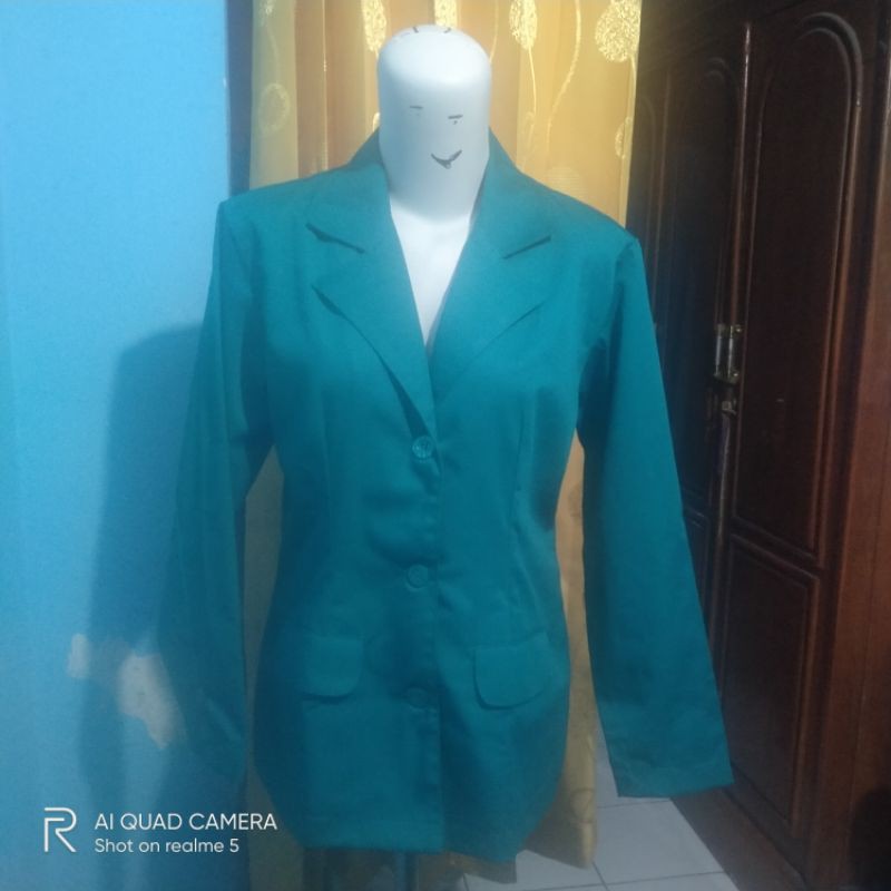 Setelan jas pkk hijau tosca