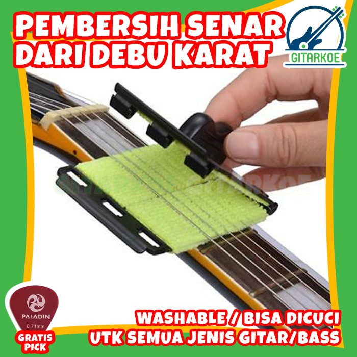 Alat Pembersih Senar Gitar Senar Anti Karat Debu Washable Dicuci Ulang