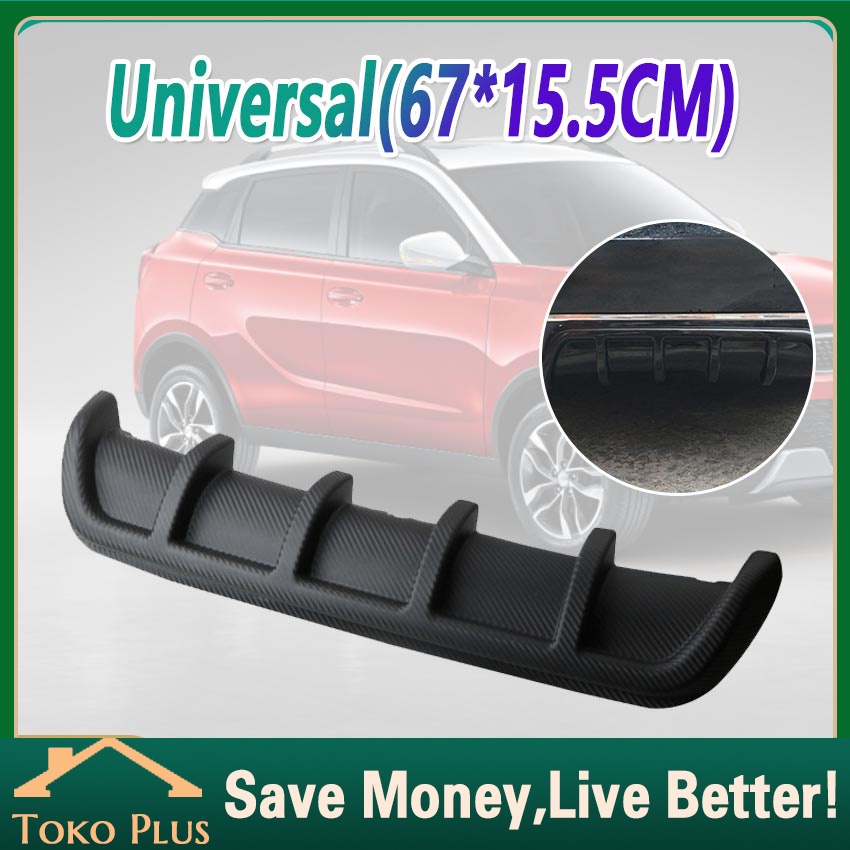 AKSESORIS REAR BUMPER SIRIP BAWAH BELAKANG MOBIL UNIVERSAL -Carbon Rear Bumper Belakang Diffuser Win