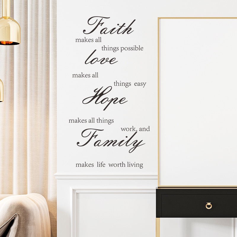 Stiker Dinding Desain Kutipan Faith Hope Love Family Inspirasional Sayings Untuk Ruang Kelas Sekolah Kantor Remaja 40