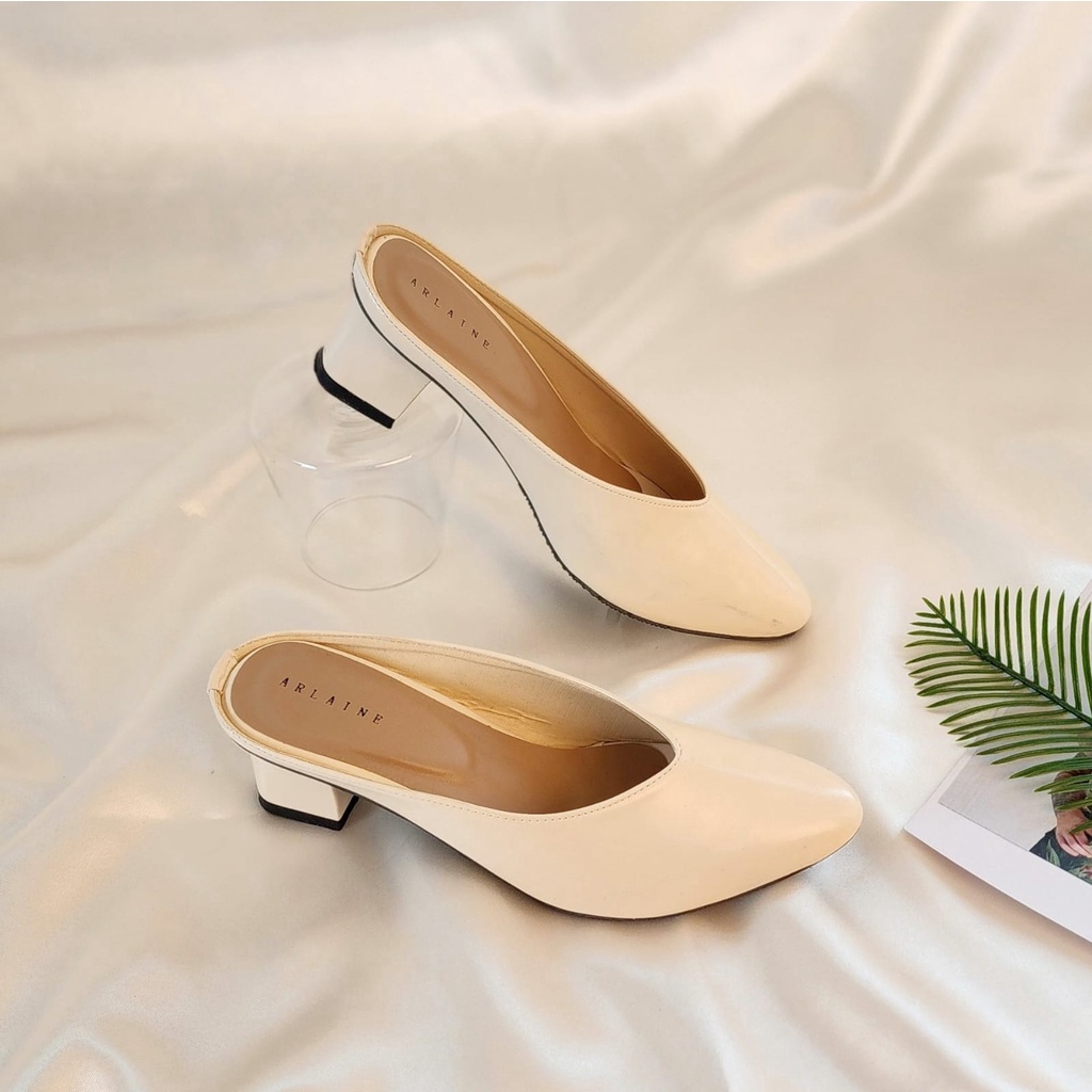 Arlaine - Alexis Sepatu Heels Wanita / Sepatu Heels / Sepatu Heels Kerja / Sepatu Safari  [Cream]