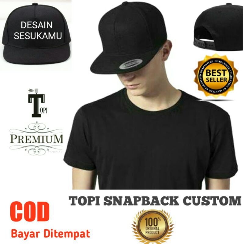 TOPI SNAPBACK CUSTOM BORDIR SATUAN / CUSTOM LOGO DESAIN