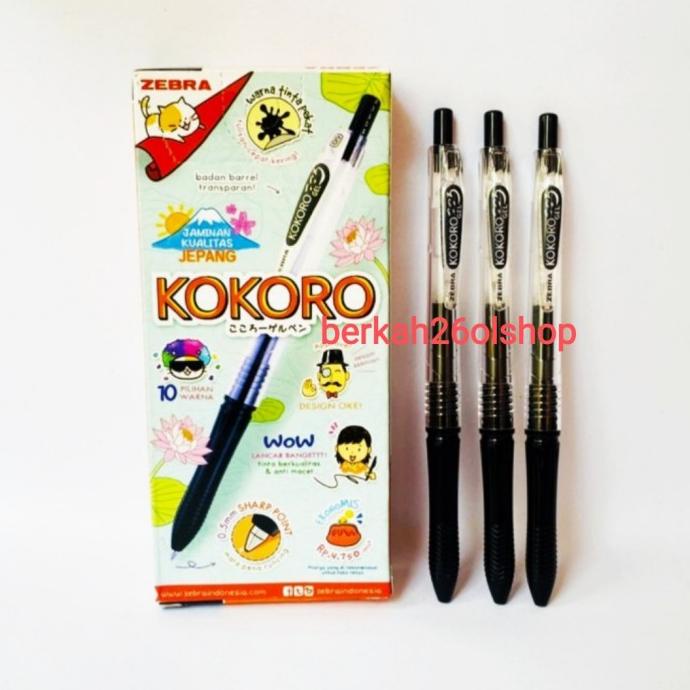 

+%+%+%] bollpoin gel kokoro 0,5 warna hitam per pack isi 12pcs ORIGINAL