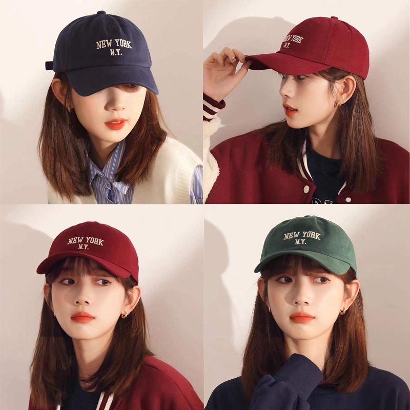 Topi Baseball Motif Bordir Tulisan New York Ny Gaya Vintage Korea Untuk Pria Dan Wanita