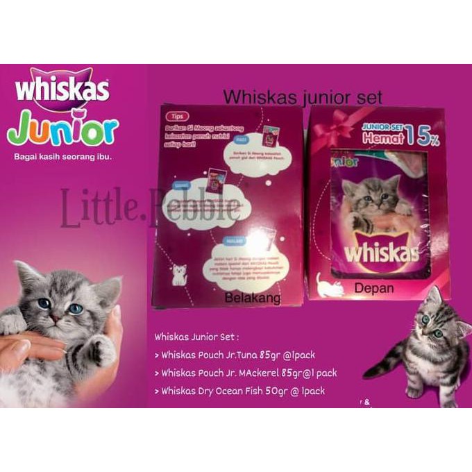 Promo Whiskas Junior Set Paket Makanan Kering Basah Anak Kucing