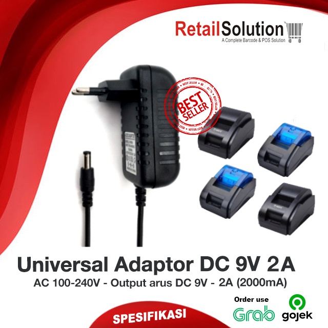 Adaptor Printer Bluetooth RPP02N Thermal 58mm 9V 2A