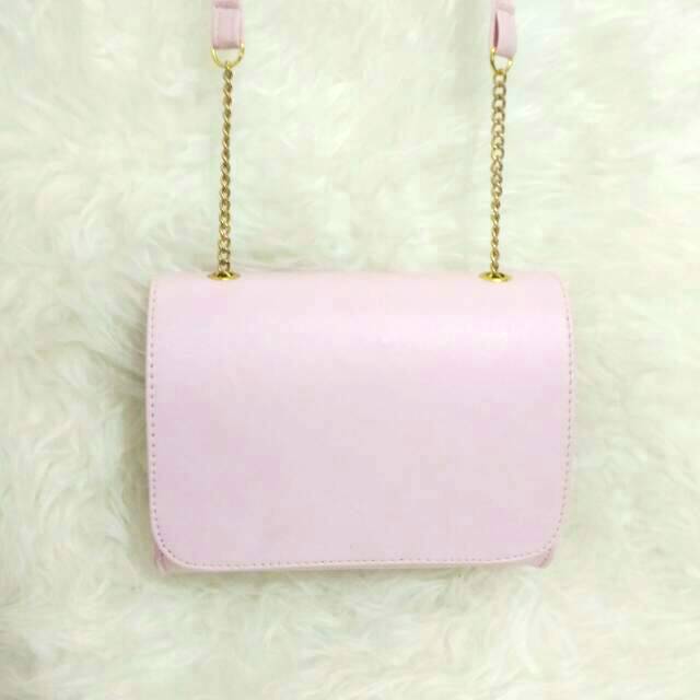 ( Baby Pink ) HnM Medium Tas H&M Bahan Saffiano Import Best Seller