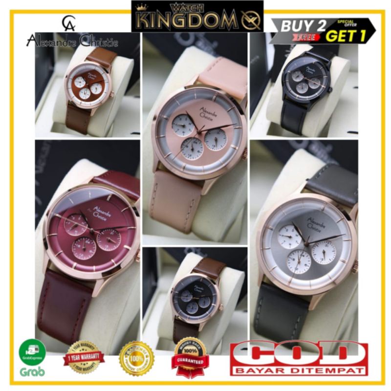 Termurah Jamtangan wanita Alexandre christi ac2868 / ac 2868 / 2868 Original garansi resmi 1thn