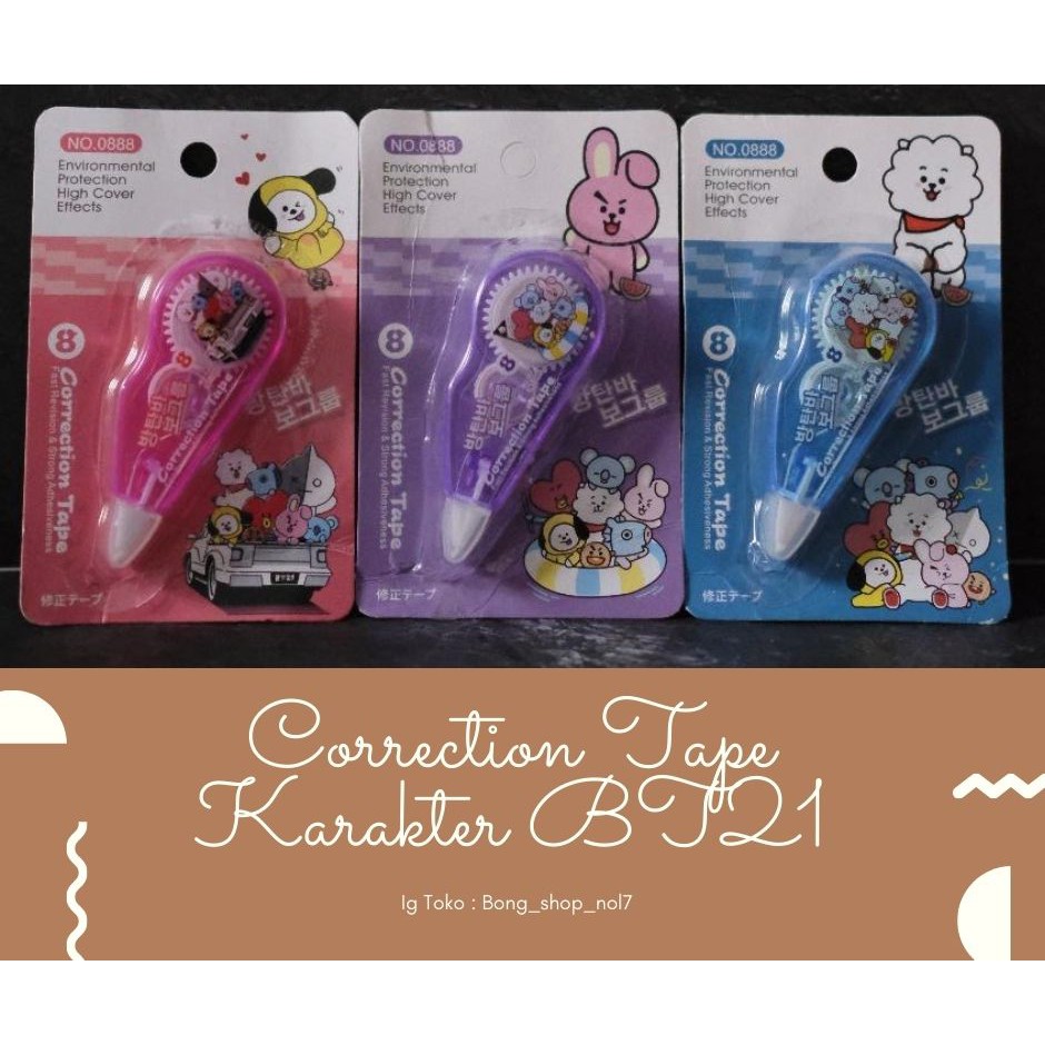 

Correction Tape BT21| Correction Tape Karakter BT21|BTS Bangtan