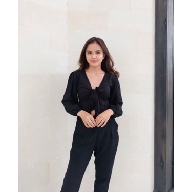 Pevita Maxi Top | Bloes Rayon Kekinian | Atasan maxi lengan panjang