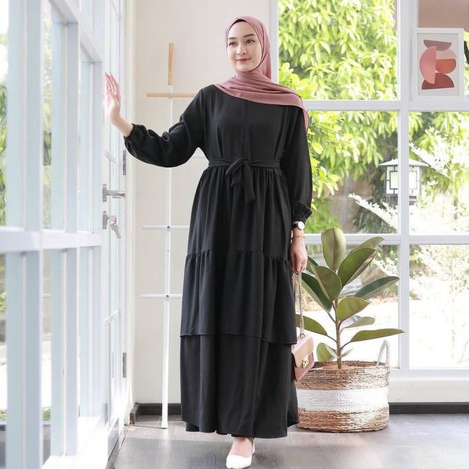 Promo Gamis Hitam Polos Wanita Terbaru 2021 GAMIS REMAJA GAMIS MUSLIM