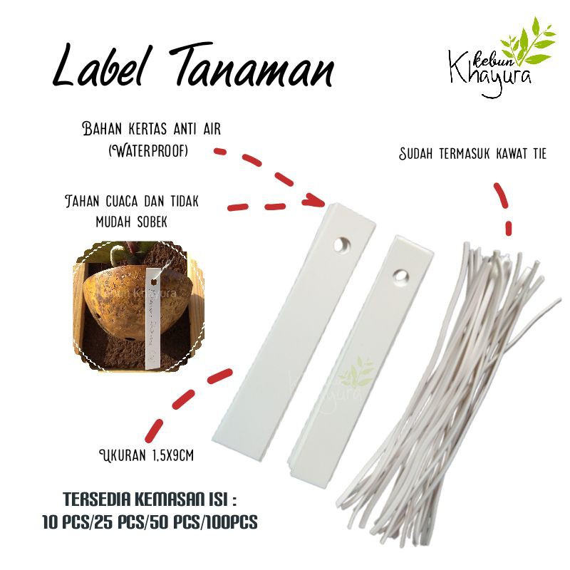 

Label Tanaman / Plant Label Tag Bahan Kertas Anti Air (Waterproof) Isi 10 / 25/ 50 / 100