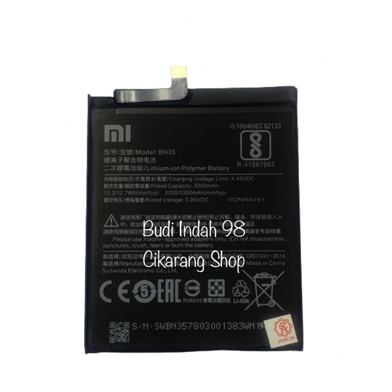 BATERAI XIAOMI 5 BN35 BN 35 BATTERY REDMI 5 BATRE XIAOMI ORIGINAL