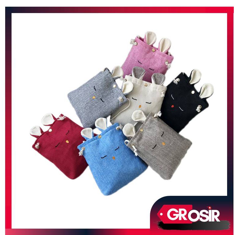 Grosir - T157 TasSlempang Kanvas Kelinci / Tas Wanita / Slingbag / Tas Fashion / Tas Import Batam